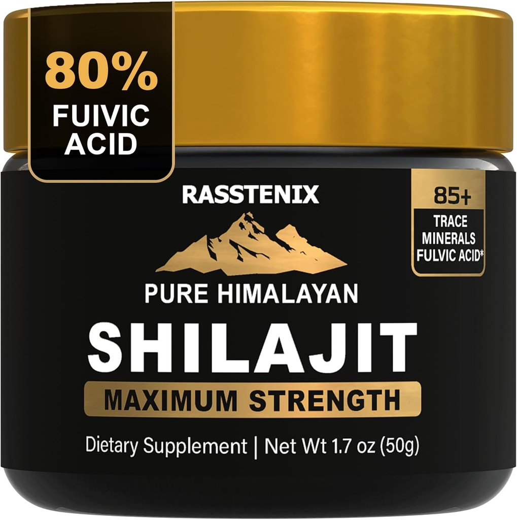 Shilajit - Čisti himalajski organski shilajit Resin za energijo, maksimalno moč, mentalno čistost in imuniteto - 85+ Naravni sledovi Minerali in fulvična kislina - Naravni shilajit Resin za moške in ženske