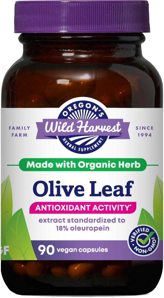 Oregon's Wild Harvest, Olive Leaf Supplement, Antioksidant Podpora, 350 mg, 90 Število