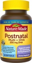 Nature Made Postnatal Multivitamin + DHA 200 mg, 60 Softgels, za podporo zdravstvene nege mame in dojenčki med dojenjem, Postnatalni vitamini in hranila vključujejo železo, vitamin D3, kalcij, jod
