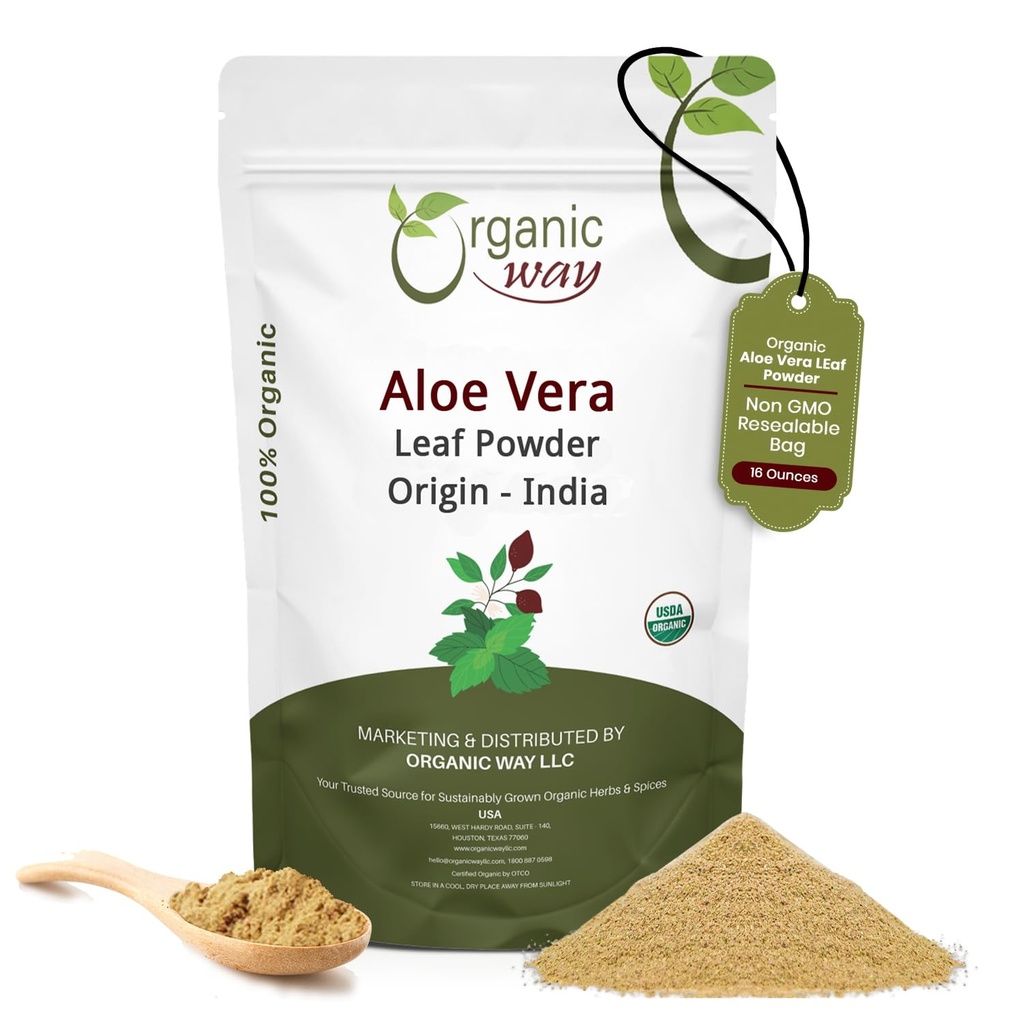 ORGANSKA POT Aloe Vera Powder (Aloe barbadensis) - Organic & Kosher Certified 