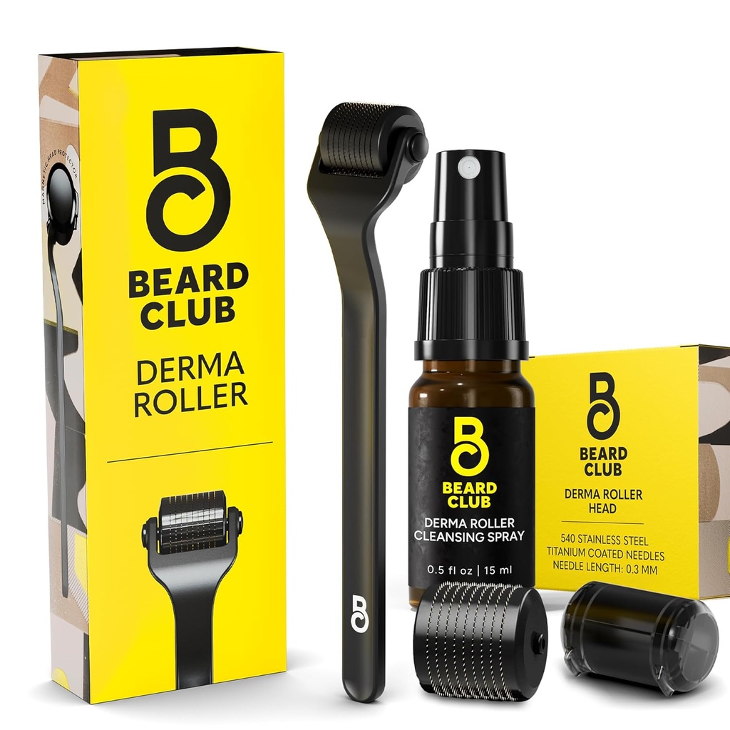 Brada klub Derma roller, čiščenje Spray in zamenjava glava - Brada roller s čiščenjem Spray in zamenjava glava