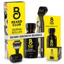 Beard Club Premium Derma Roller & Brada rastno olje - Mikroneedling Roller s 540 Titanium Mikroneedles za obraz, telo in skalp - Brada Roller s Sandalwood & Cedar Beard olje