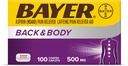 Bayer Back & Body Extra Jakost Aspirin, 500 mg Obložene tablete, hitro lajšanje bolečine, Bolečina Reliever s 32,5 mg kofeina, 100 Število