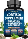 Kortizol dopolnila za ženske z magnezijem, Ashwagandha & L-Theanine. Upravljalnik kortizola, reduktor, detox, spodnji in kontrolni sistem (število 59)