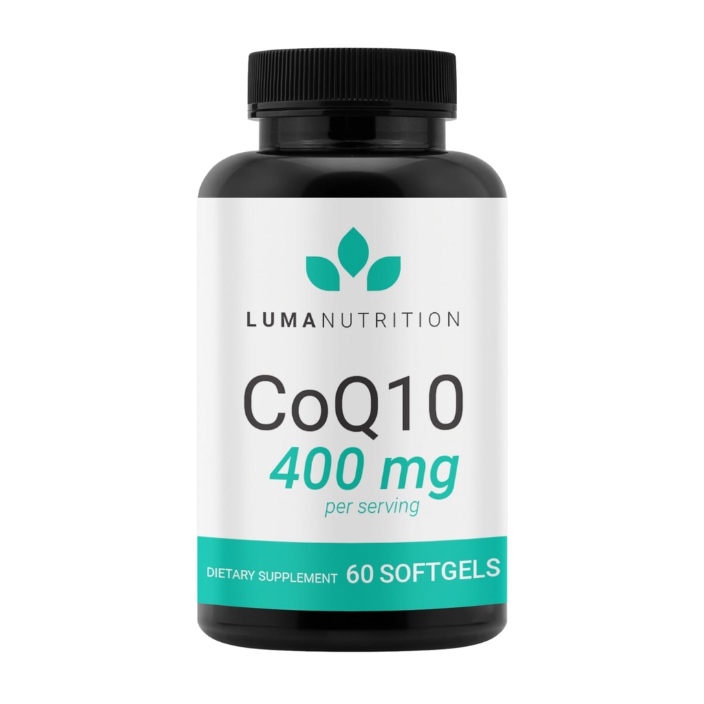 Luma Nutrition CoQ10 400mg Softgels - visoka absorpcija Koencim Q10 - Co Q-10 200mg / 400mg na strežbo - zdravje srca - 60 Tekoči softgels