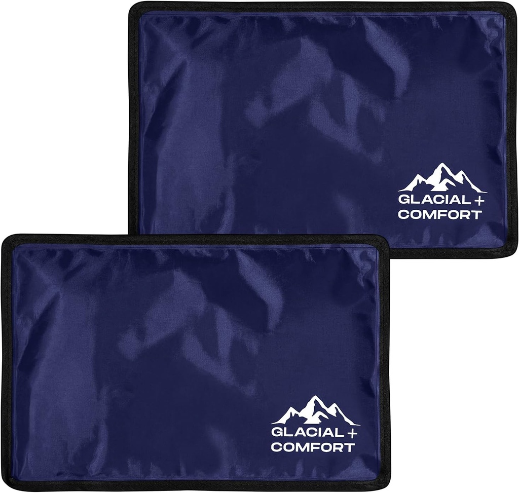 Glacial Comfort Gel Ledeni paket za bolečine v hrbtu - (12" x 8") Reable Cold Pads za hip, koleno, poškodbe ramen, mišične seve, Migraine & Postpartum recovery s Flex tehnologijo - Po operaciji.