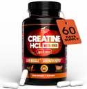 Kreatin HCL kapsule s HMB - vadbeni dodatek za moške in ženske, mišice graditelj, vzdržljivost, moč, superior do monohidrat: instant za Max Absorpcija, brez obremenitve, brez Bloat, 180 Veganske kapsule