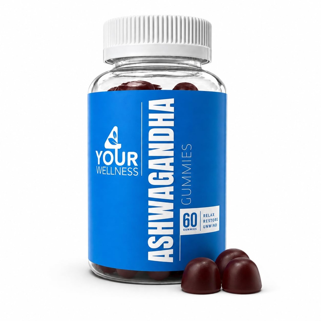 Ashwagandha Gummies Mixed Berry KSM-66, Lion's Mane, Vitamin-D, Non-GMO, Gluten-free, Želatina Free & Kosher (60 Število (Pack of 1))