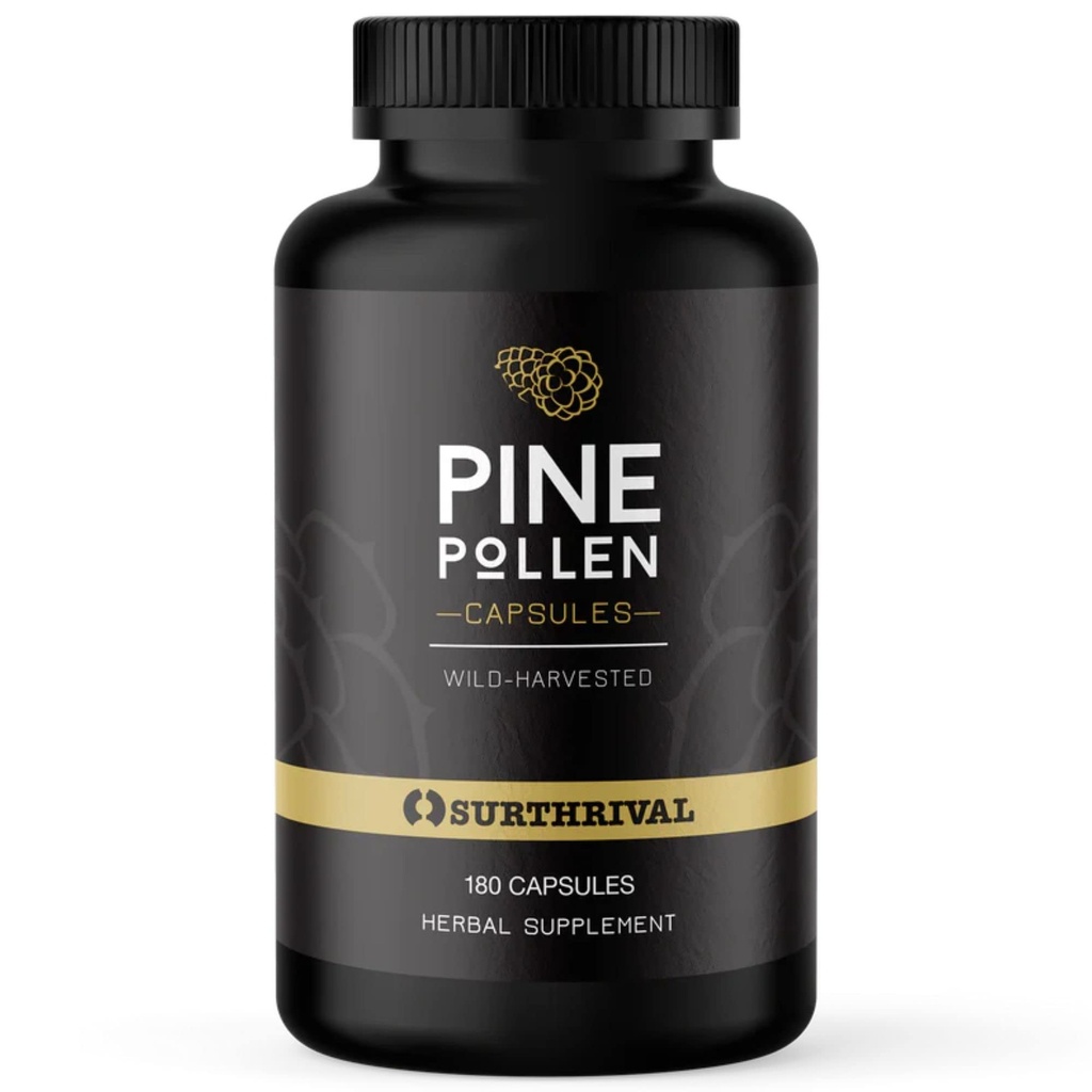 Surthrival: Pine Pollen Powder Kapsule (180 Count), Wild Žetev, Energija in vzdržljivost Obnavljanje