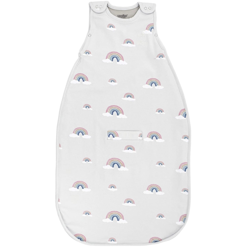 Wolino Merino Wool Ultimate Baby Sleep Sack - 4 Sezona Baby Nositi Blaket - Dvo-Way Zipper Nastavljiva spalna vreča za dojenčke in malčke - Univerzalna velikost (2-24 mesecev) - Rainbow