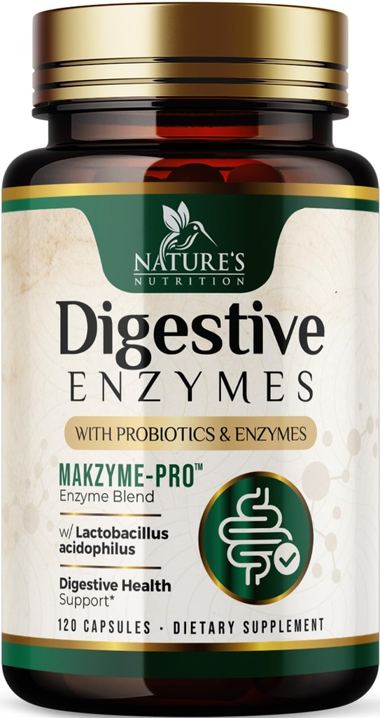 Prebavni encimi - Super Prebavni Multi Enzyme Complex za Bloating & Gut Health Support z Bromelain, Papain, Probiotics & Prebiotics - Digestion Health Support za ženske in moške - 120 kapsul
