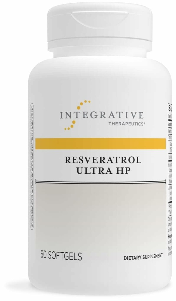 Integrativne terapije Resveratrol Ultra HP - Heart Health Support Supplement for Daily Antioksidant Support*- Enkrat na dan, Non-Soy Softgel - Gluten-free & Dairy-free - 60 Softgels (60 Servings)