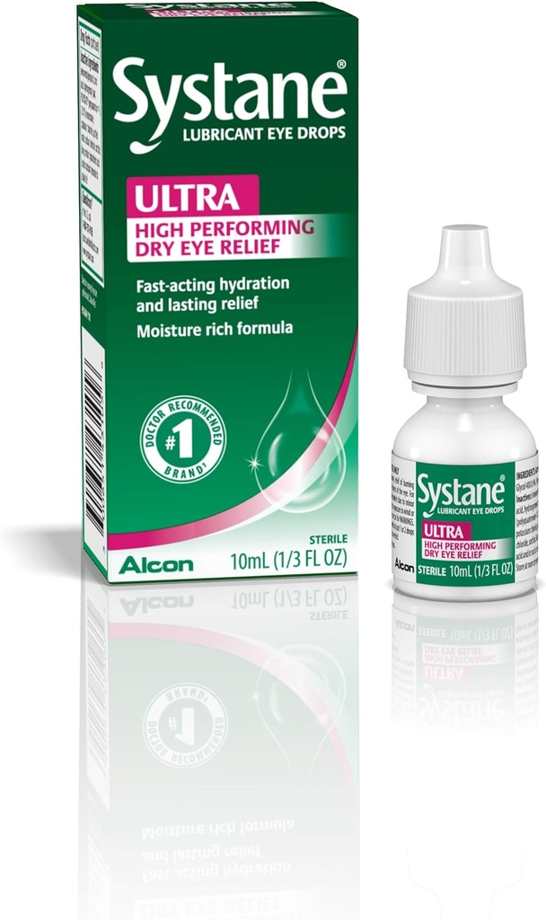 Systane Ultra maziva kapljice za oči, umetne solze za suho oko, enkratno pakiranje, 10 ml