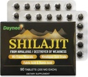 90 Shilajit tablete, himalajski Shilajit organske suhe kapljice (200mg vsak, 90 dnevna dobava) - maksimalni dodatek za jakost zlata stopnje - za presnovo, energijo in imuno podporo
