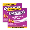 Goodyjevo dodatno moč glavobol v prahu, mešano sadje Blast Flavor Dissolve paketi, 24 posameznih paketov (2 pakiranje)