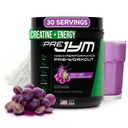 JYM Supplement Science Pre JYM Grape Candy Pre Workout Prašek za moške in ženske, BCAA, Nootropics, Creatine HCI, Citrulin, beta-alanin, betain, tavrin, huperzin, 30 Servingov