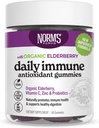 Norm's Farms Organic Elderberry Gummies - Daily Imunska podpora za odrasle in otroke z cinkom, DE111 probiotik, Vitamin C - Made in USA, 3. stranka Tested - Vegan, Gluten-free, Kosher, Non-GMO, 60 Gummies