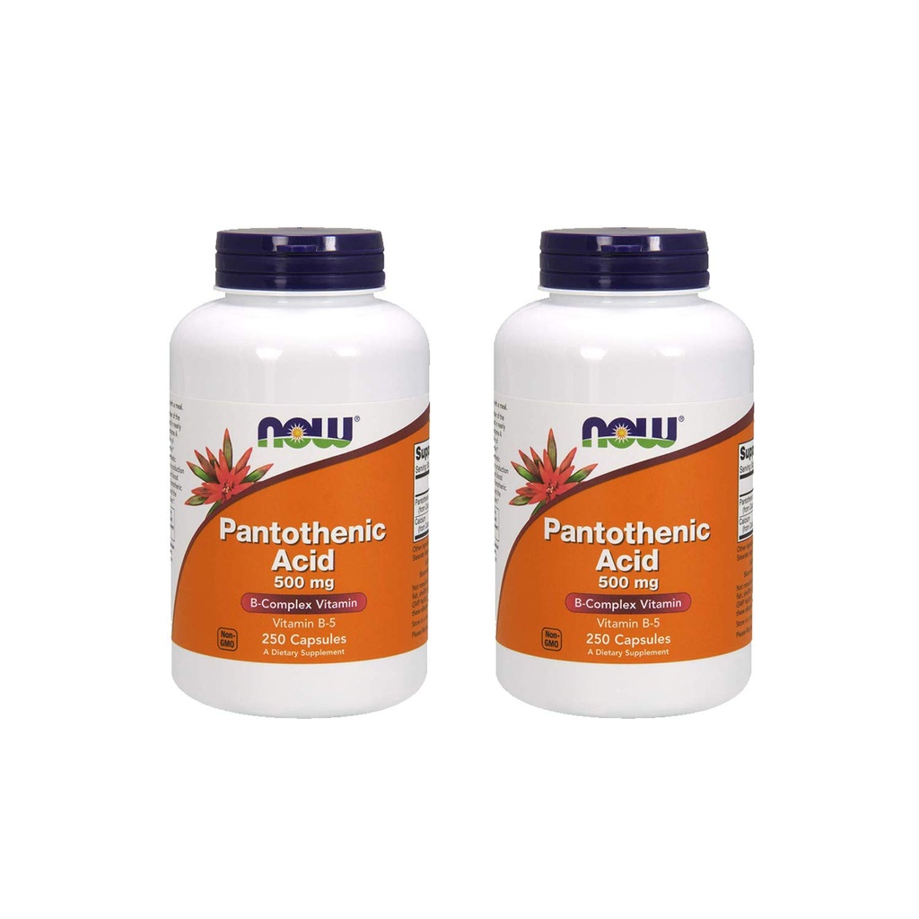 Now Foods Pantotenska kislina 500 mg, 250 kapsul (2 pakiranji)