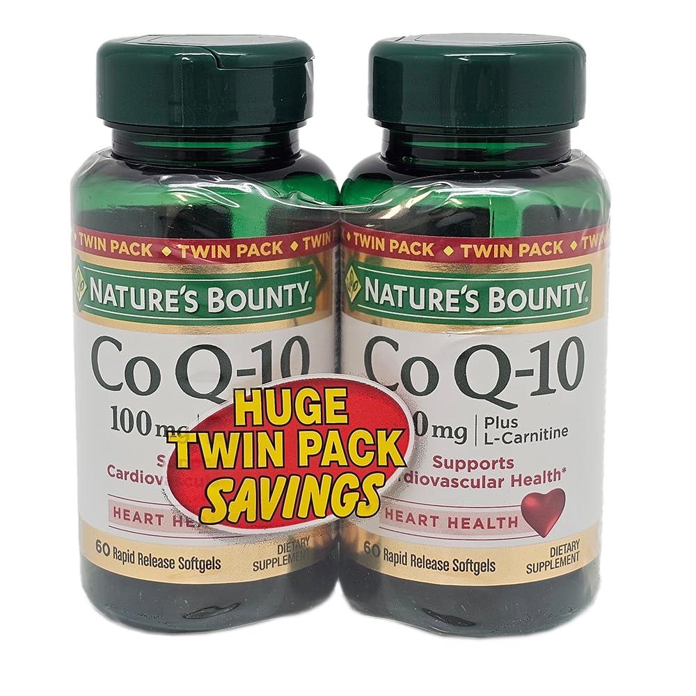 Bounty narave CoQ10 100mg Twin Pack, 60 Count, 2 Pack