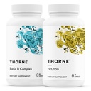 THORNE - Osnovni kompleks B (60 kapsul) & vitamin D-5000 (60 kapsul) paket - podpira proizvodnjo celične energije, zdravje možganov in zdrave kosti - Gluten, Dairy & Soy-free