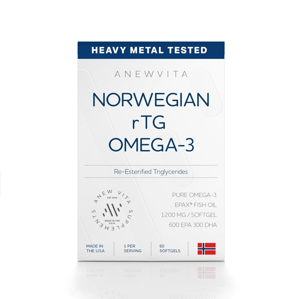 Norveška rTG Omega 3 Ribje olje za možgane in srce Boost, Triglicerid ribje olje Omega 3 Dopolnila, 300 DHA 600 EPA Omega 3 Mehkužci Essential Maščobne kisline za oči, kože in sklepov, 1200mg, 60 Servinges