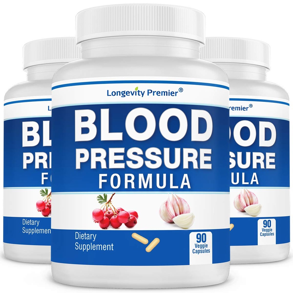 [3-Battle Value Pack] Dolgoživost Formula krvnega tlaka - z 12+ Natural Herbs. Dodatek k prehranski podpori