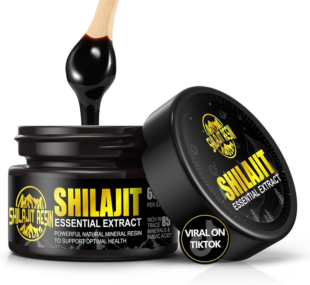 Boysea organski himalajski shilajit resin, 600mg zlata stopnja največja moč naravna organski shilajit Resin za moške in ženske z 85+ Trace minerali in Fulvic kisline za fokus in energijo, imuniteta - 1,7 Ounce