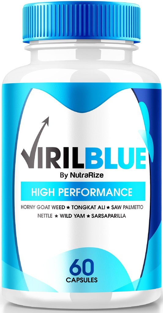 VirilBlue kapsule za moške, Viril Blue moški dodatek, vse-naravna formula za podporo zmogljivosti in zaupanja, Premium Nutrition za splošno zdravje, uradne tablete Pregled (60 kapsul)
