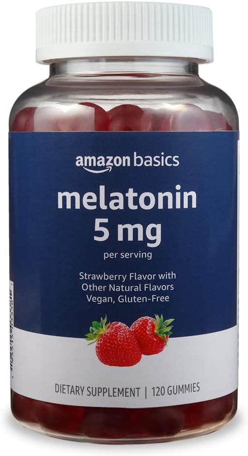 Osnove Melatonin, Sleep Support Gumies, Jagodna aroma, 5mg, 120 Število (Prej Solimo)