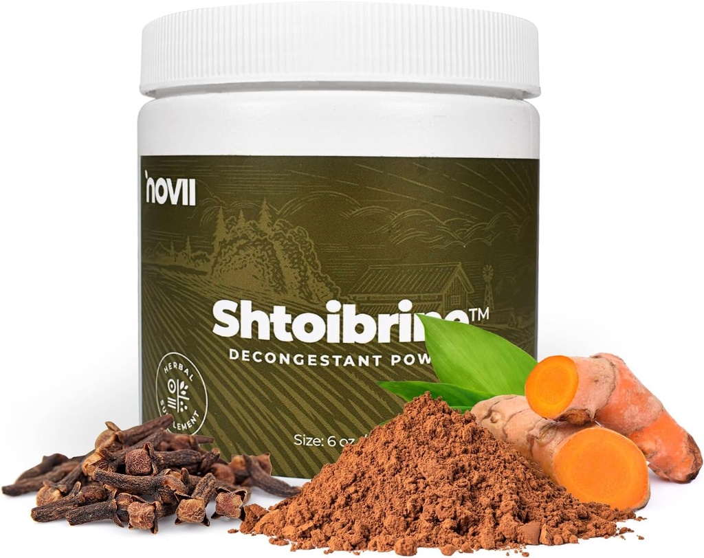 Novii Shtoibrine Dekongestiv prašek za Sinus Relief- 100% Natural Herbal Sinus Decongestiv- Peroralni naravni Remedy za prebavne motnje in sluz Relief- Kosher Certified Chest Dekongestiv - 6oz