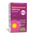 Naravni dejavniki, Vitamin B12 Metilkobalamin 5000 mcg, Žvečljiva podpora za energijo in imuno zdravje, Vegetarian, 60 tablet (60 odmerkov)