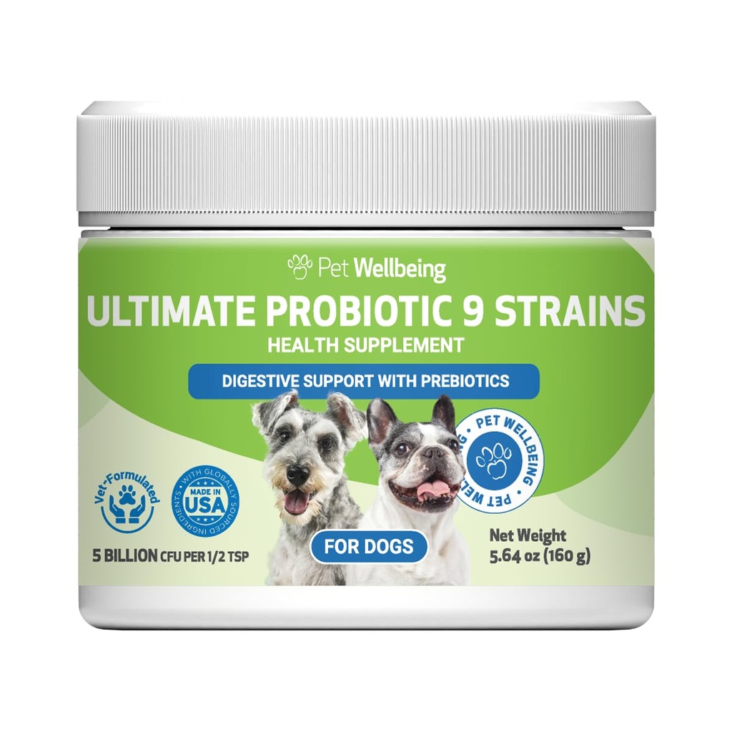Dobro počutje hišnih ljubljenčkov - Ultimate Probiotic 9 Sevi za mačke in pse - naravna podpora za prebavljanje in sečni trakt zdravje 160 Grams.