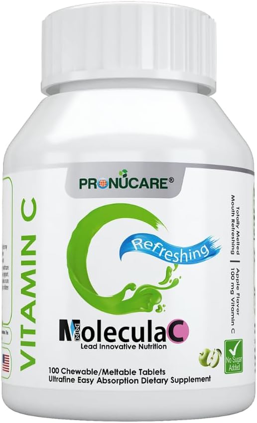 Vitamin C 100 mg Buccal Lozenge tablete – počasno raztapljanje, nadzorovana sproščanje in hitra absorpcija, naravno jabolko, imunogeno povečanje, antioksidant in anti-Aging, brez sladkorja, 100 CT
