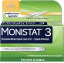Zdravilo Monistat 3 dan Infekcijsko zdravljenje za ženske, 3 Mikonazol Predpolnjeni aparati za kremo, 1 pakiranje
