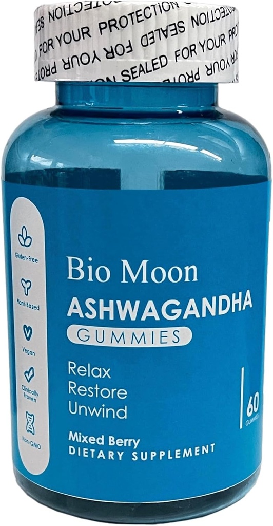 Ashwagandha Gummies & Vitamin D3 Gummies Organic Ashwagandha Dodatek za izboljšanje spanja, Stress Relief & Mood Calm za moške in ženske 60 Count (ne-GMO, želatina brezplačno in gluten brezplačno)