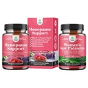 Paket Menopause dopolnilo za nočno potenje, Hot Flashes & Mood Swingers z Dong Quai, Chaste Berry & Black Cohosh Root in Saw Palmetto za ženske 500mg DHT Blocker z Maca Root & Biotin
