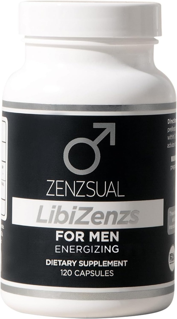 ZENZSUAL LibiZenzs Moški - naravna prehrana dodatek mešanica z ginseng, Maca koren, Ashwagandha - poveča raven testosterona - Gluten brezplačno (120 kapsul)