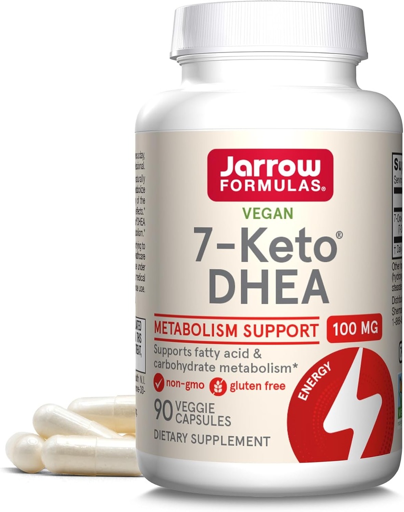Jarrow Formule 7-Keto DHEA 100 mg - Do 90 Serving (Veggie Caps) Prehranska dopolnila - Karbohidrat Presnovna podpora - Ne-GMO - Gluten Free - Vegan