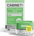 Kabinet: All Day Alergy Relief Cetirizine 10mg za Ne-Drowsy Relief iz skupnih simptomov alergije (Obnovljiv kozarec)