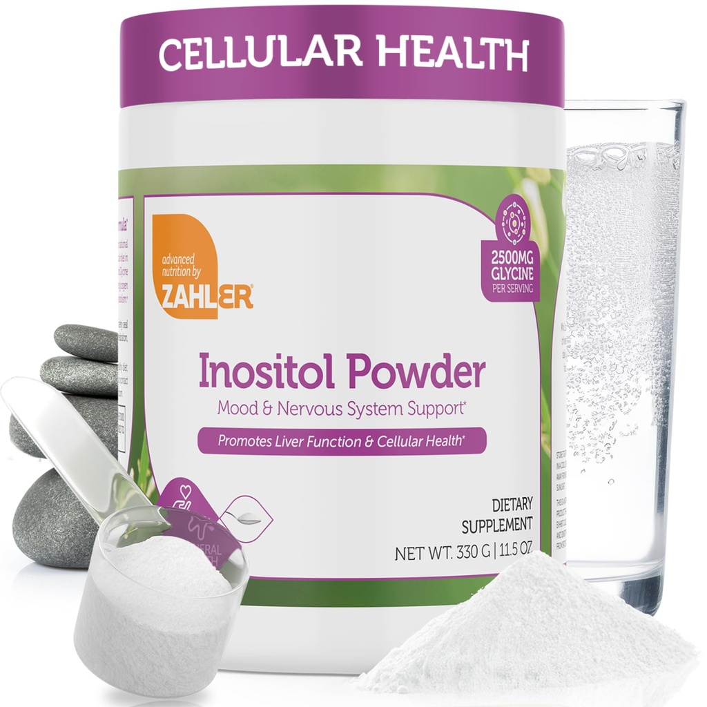 Zahler Inositol & Glycine Supplement Powder - Mood & živčni sistem podpora dopolnila za ženske - Hormone Balance & zdravo delovanje jajčnikov - Košir, Gluten Free, Mlečni Free, Soy Free 11.5 Oz