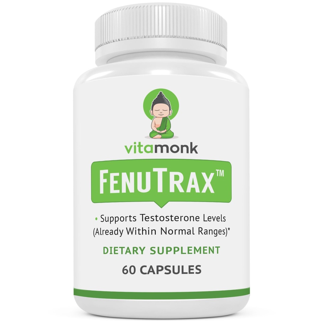 VitaMonk FenuTraxTM Fenugreek Extract Močni 50% Izvleček semena Fenuside - visoka vsebnost furostanola v glikozidu in saponinu V primerjavi s testofenom - 60 kapsul