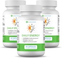 Ben's Natural Health Daily Energy B-Vitamin Complex s TMG in cinkom za naravno energijo, Stres, Focus & Imunska podpora, 30 kapsul, 3 paket