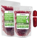 XPRS Nutra Vegan Velikost 00 Ločene kapsule - 1000 Premium prazne kapsule Ločene v vrečah - 00 Tablete Prazne za polnjenje DIY (Čisto rdeča)