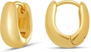 Essentials 14K zlato ali Sterling srebro Plated Solzivec Huggie Hoop 12mm