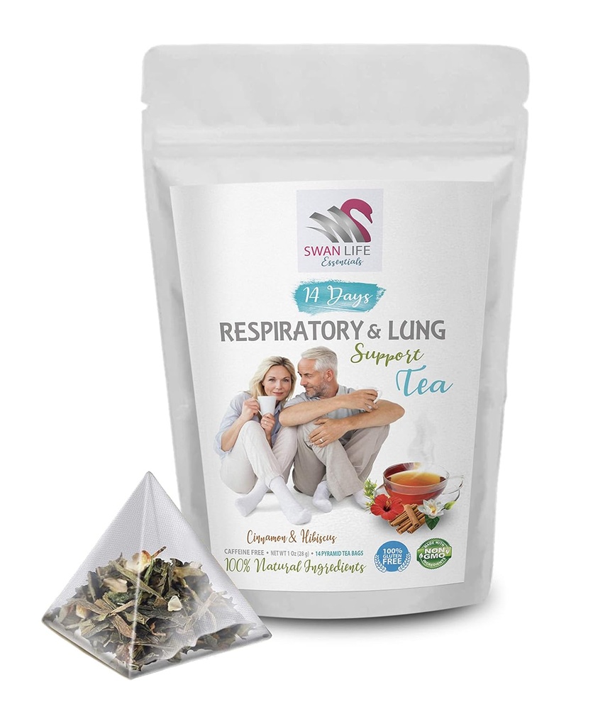 Čaj poprove mete - ODZIVNOST IN PODPORA LUNG TEA 14 DNI - astragalus membranaceus koren, cimet, Hibiscus, Marshmallow koren, organski zeliščni čaj, pljučna podporna zelišča, imunski čaj - 1Pack 14 vrečk