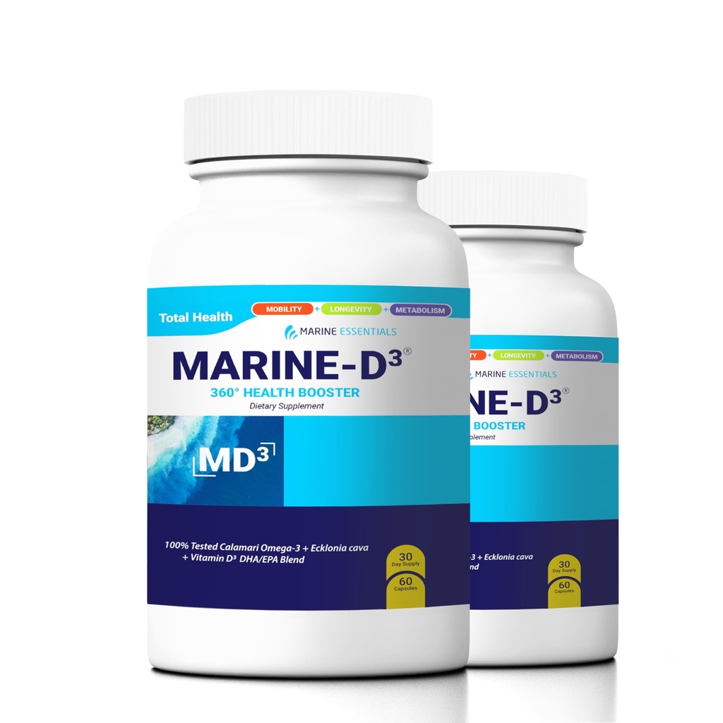 Marine Essentials- Marine D3 Omega 3 Calamari Ecklonia Cava DHA (2 steklenici - 120 kapsul)