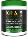 Zeleni superživilski sok v prahu - USDA Organski superzeleni prašek s Spirulina, Klorela, Matcha, pšenična trava, prebavni encimi in probiotiki - 30 Serv