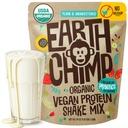 EarthChimp Organic Vegan Protein Powder - brez gensko spremenjenih organizmov, brez mleka, brez sirotke, na rastlinski osnovi Protein Powder za ženske in moške, Gluten Free - 52 Servings 64 Oz (Plain & Nesladkan) Brez Scoop