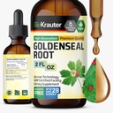 BIO KRAUTER Goldenseal Root Extract Liquid - Veganska dihalna podpora - Kapljice zlatega pečata - Alkohol & Sugar Free - 2 Fl.Oz.
