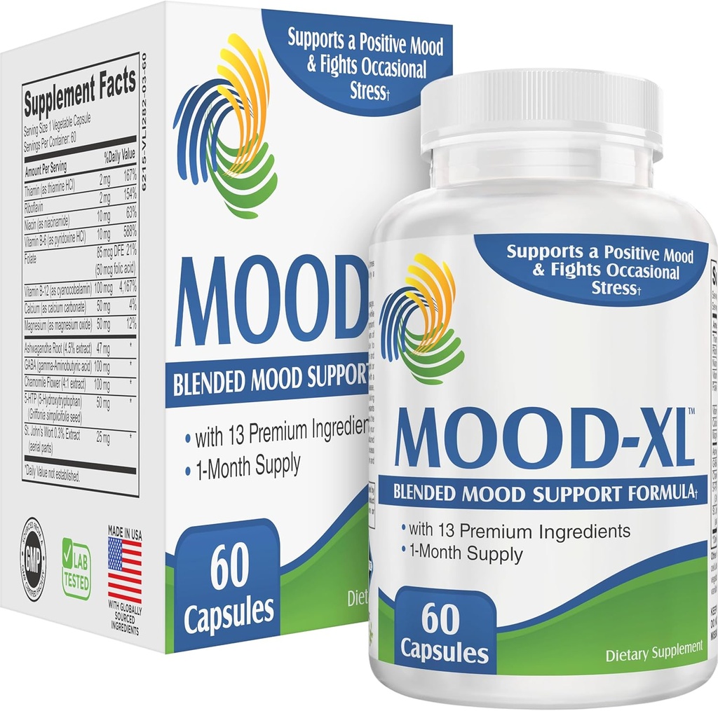 Mood-XL: 30-dnevna podpora razpoloženju (All-in-1 mešanica) s 13 Aktivne sestavine 
